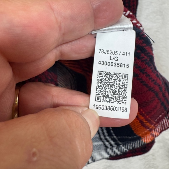 Tommy Hilfiger Plaid Shirt Mens Size Large Red Plaid Overshirt Heavyweight Cotto - Picture 5 of 9